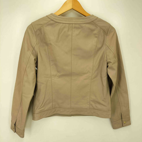 エニィスィス anySiS ノーカラー ラムレザージャケット レディース JPN:1