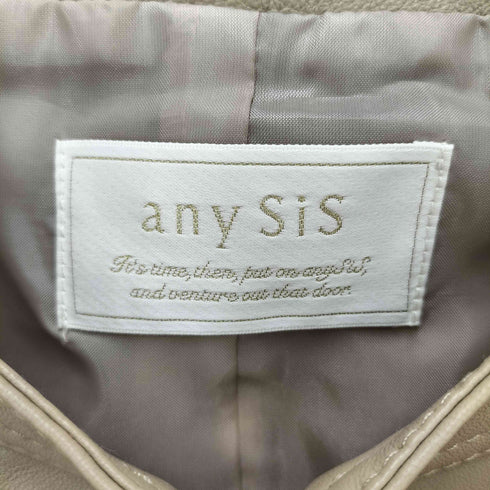エニィスィス anySiS ノーカラー ラムレザージャケット レディース JPN:1