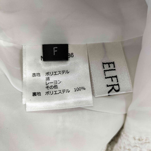ELFRANK ツイードフリンジノーカラージャケット レディース FREE