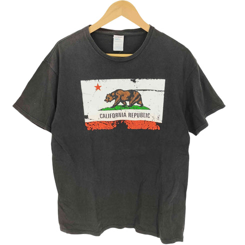 デルタプロウェイト DELTA PRO WEIGHT 00S CALIFORNIA REPUBLIC ベア プリント S/S コットン クルーネック Tシャツ メンズ import:L