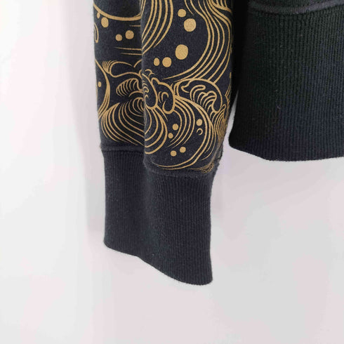 カラクリダマシイ 絡繰魂 胸刺繍 バックプリントジップアップトレーナー メンズ JPN:XL