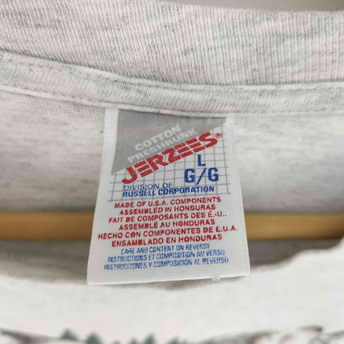 ジャージーズ JERZEES 90S G LACIER NATIONAL PARK ウルフ ツリー プリント S/S クルーネック Tシャツ メンズ import:L
