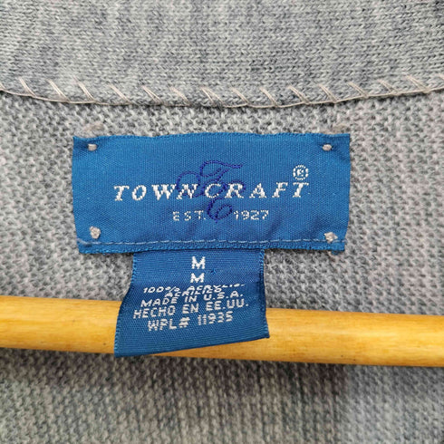 タウンクラフト TOWNCRAFT 80-90S USA製 アクリル ニット カーディガン メンズ import:M