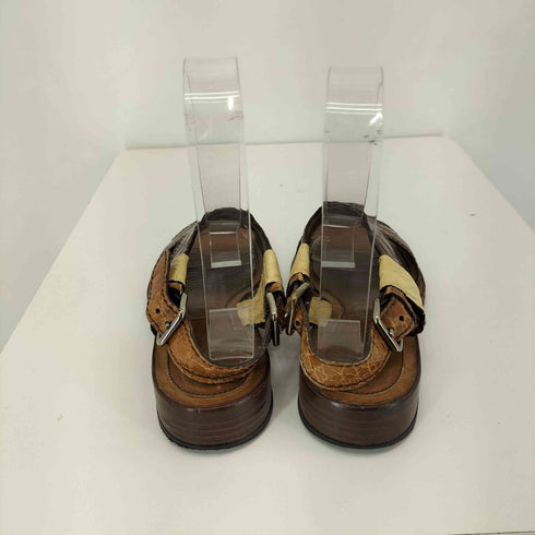 プラダ PRADA 型押しクロコ ストラップサンダル レディース