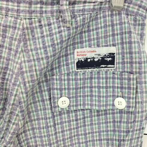 BRITISH COLUMBIA WORKWEAR シアサッカー チェックカーゴパンツ メンズ import:M