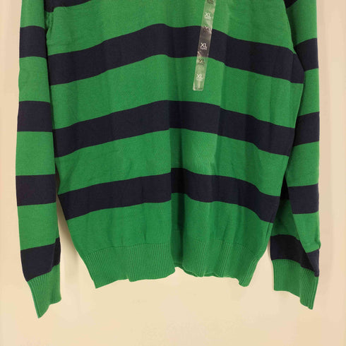 トミーヒルフィガー TOMMY HILFIGER ロゴ刺繍 ボーダー Vネック L/S ニット カットソー メンズ import:XL