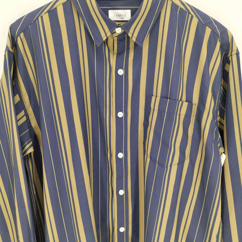 ジュンレッド JUNRed ストライプ ポリエステル L/S シャツ メンズ JPN:M