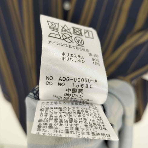 ジュンレッド JUNRed ストライプ ポリエステル L/S シャツ メンズ JPN:M