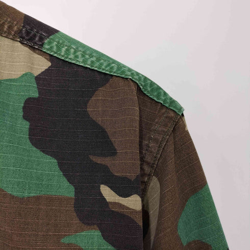 ユーエスアーミー U.S. ARMY 80S 89年製 COMBAT COAT BDU ウッドランドカモ バトル ドレス ユニフォーム リップストップ ミリタリー ジャケット メンズ S-R