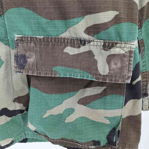 ユーエスアーミー U.S. ARMY 80S 89年製 COMBAT COAT BDU ウッドランドカモ バトル ドレス ユニフォーム リップストップ ミリタリー ジャケット メンズ S-R