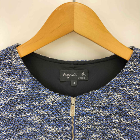 アニエスベー agnes b. PARIS ノースリーブ ツイードワンピース レディース 3