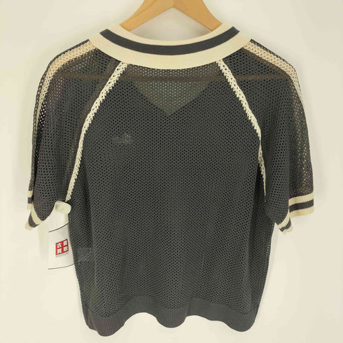 フォルクシー forksy. 24SS ワンポイントロゴメッシュニット半袖ポロシャツ レディース FREE