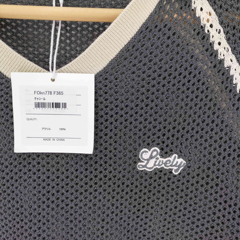 フォルクシー forksy. 24SS ワンポイントロゴメッシュニット半袖ポロシャツ レディース FREE