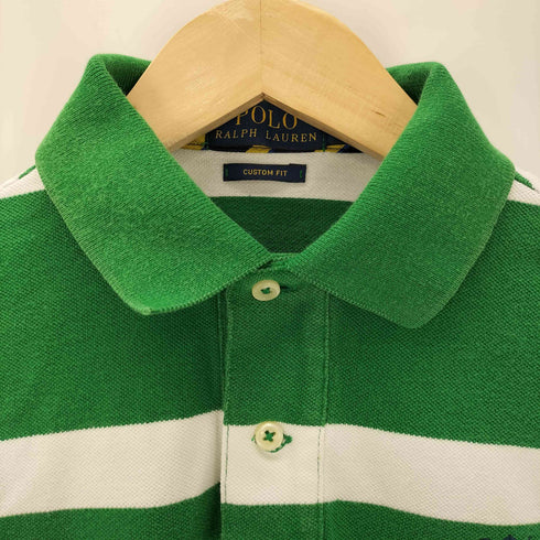 ポロラルフローレン POLO RALPH LAUREN CUSTOMFIT エンブレム ロゴ 刺繍 ボーダー ポロシャツ メンズ import:S