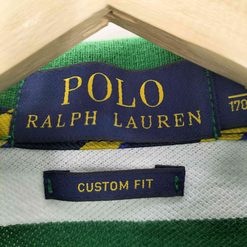 ポロラルフローレン POLO RALPH LAUREN CUSTOMFIT エンブレム ロゴ 刺繍 ボーダー ポロシャツ メンズ import:S