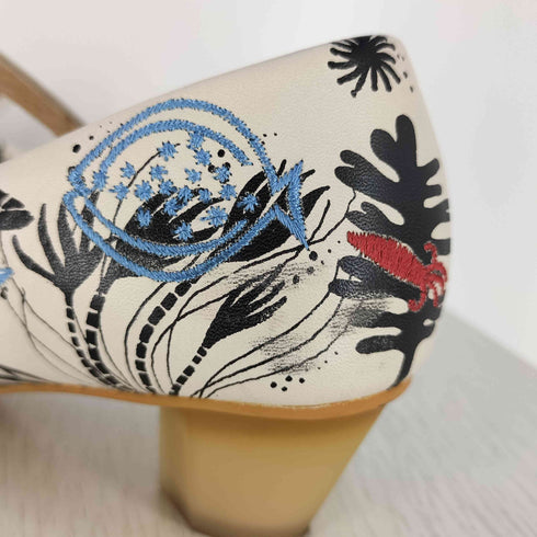 カンペール CAMPER TWS ツインズ アニマル 刺繍 プリント パンプス レディース 36