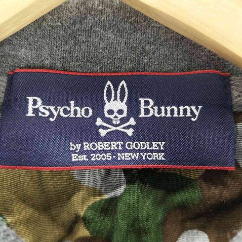 サイコバニー Psycho Bunny 裏地迷彩柄 刺繍ロゴ ポロシャツ メンズ M