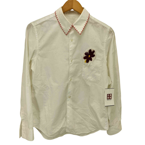 コムデギャルソンコムデギャルソン COMME des GARCONS COMME des GARCONS デザインステッチ カラー フラワー ワッペン L/S シャツ レディース
