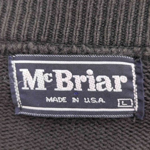 80S USA製 MC BRIAR ANACORTES 企業ロゴ 刺繍 Vネック ニット セーター メンズ import:L
