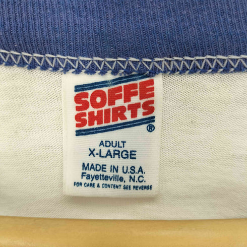 ソフェシャツ SOFFE SHIRTS 80-90S USA製 ポリコットン ラグラン シングルステッチ クルーネック Tシャツ メンズ import:XL