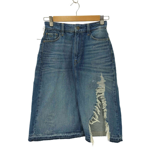 ジースターロー G-STAR RAW A-LIVE MIDI RP SKIRT スリットダメージスカート レディース W24