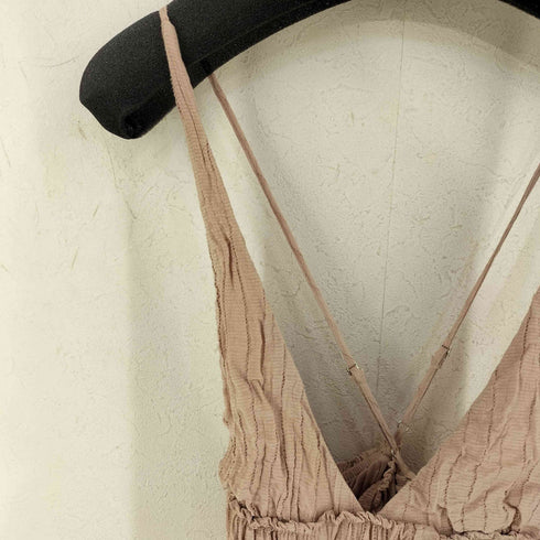 ザラ ZARA テクスチャー織地ミディ丈ワンピース レディース import:S