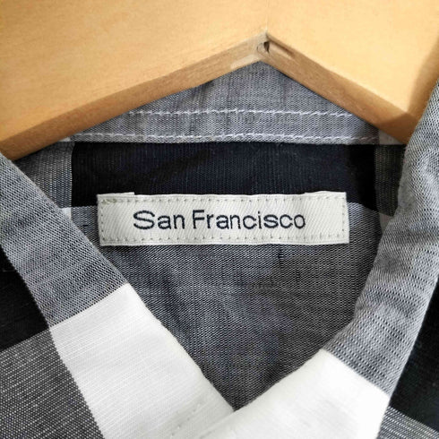 San Francisco チェック リネンコットン ボタンダウンシャツ メンズ JPN:S