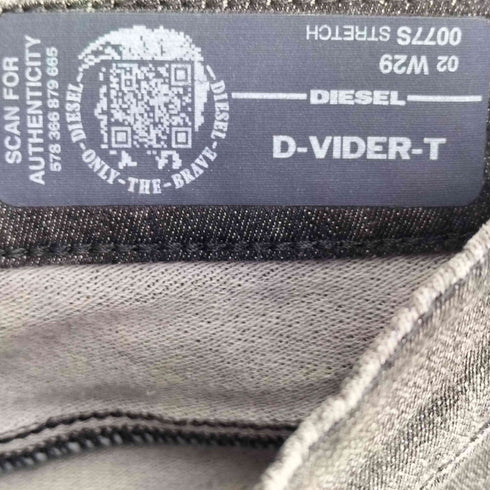 ディーゼル DIESEL D-VIDER-T 0077 STRETCH ストレッチ ブラック デニムパンツ メンズ 29