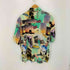 ザラ ZARA リネンレーヨン混 総柄 S/S シャツ メンズ import:M