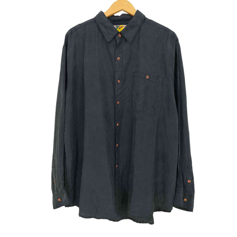 90s creativedge シルク100 ロングスリーブシャツ 長袖シャツ メンズ import:XL