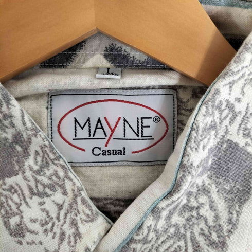 MAYNE Casual 総柄 コットンリネン シャツ メンズ import:L