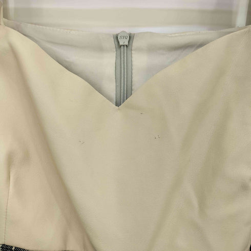 SOS SEAMSTRESS チェック柄 生地切替 オフショルダー チュニック ワンピース レディース