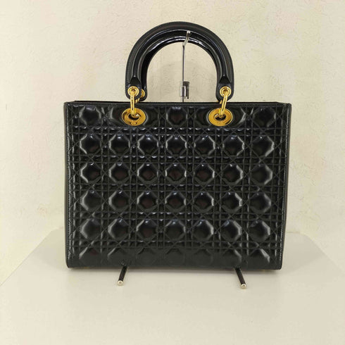 クリスチャンディオール Christian Dior カナージュハンドバック パテントレザー エナメル レディース