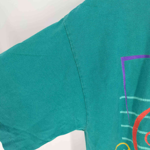 90s USA製 袖シングル 裾ダブルステッチ フロントプリント Tシャツ メンズ import:M