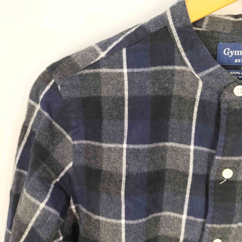 ジムフレックス GYMPHLEX チェック コットン バンドカラーシャツ メンズ 14