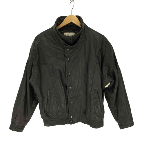 MILANOZA COLLECTION レザー スタンドネック 切替 ジャケット メンズ import:S