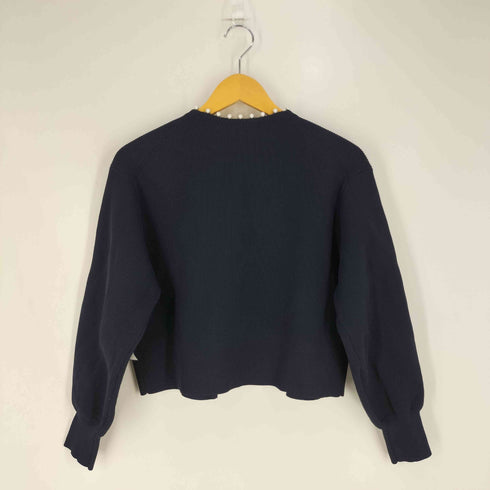 ユナイテッドアローズグリーンレーベルリラクシング UNITED ARROWS green label relaxing フェイクパール クロップド カーディガン -ウォッシャブル レディース