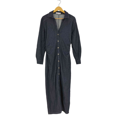 ザラ ZARA DENIM EFFECT SHIRTDRESS デニムシャツワンピース レディース import:L