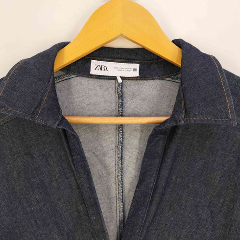 ザラ ZARA DENIM EFFECT SHIRTDRESS デニムシャツワンピース レディース import:L