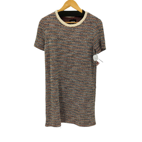 ザラ ZARA パール ツィード ワンピース レディース import:M