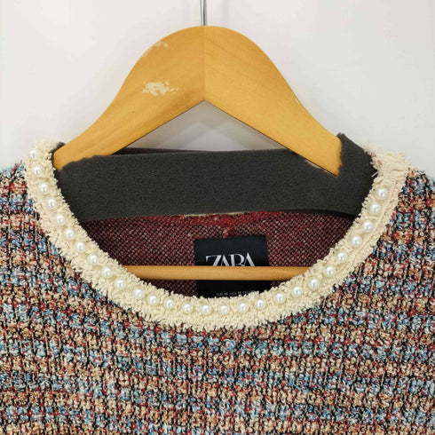 ザラ ZARA パール ツィード ワンピース レディース import:M