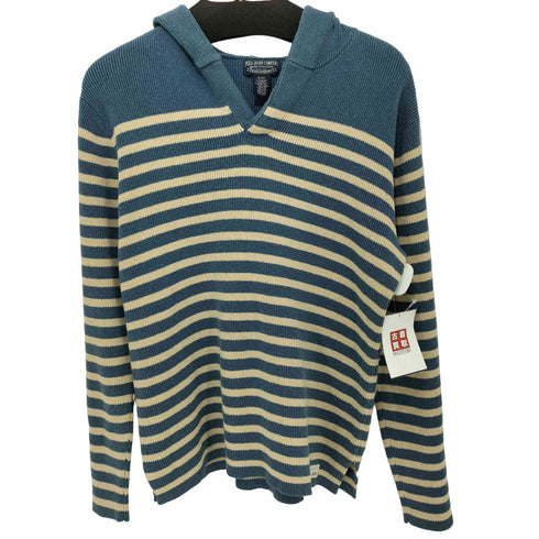 ポロジーンズカンパニーラルフローレン POLO JEANS COMPANY RALPH LAUREN 00S ポニー無し アクリル混 ボーダー コットンニット プルオーバー パーカー メンズ import:S