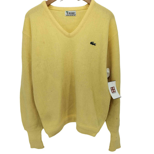 アイゾッドラコステ IZOD LACOSTE 70S 糸巻タグ ワニワッペン Vネック ニット メンズ