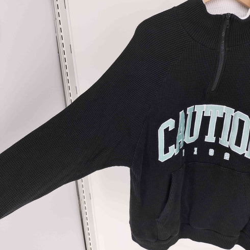 エフアールツー FR2 CAUTION 6182 月桃 刺繍 サーマル ハーフジップ スウェット レディース JPN:M
