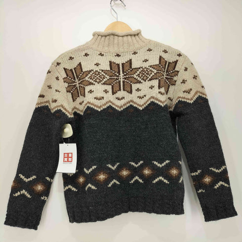 エディーバウアー Eddie Bauer 総柄 ロールネック ニット レディース import:XS
