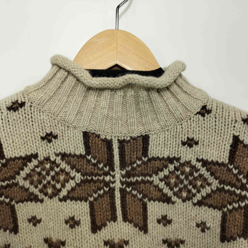 エディーバウアー Eddie Bauer 総柄 ロールネック ニット レディース import:XS