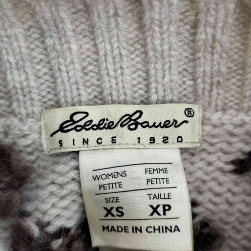 エディーバウアー Eddie Bauer 総柄 ロールネック ニット レディース import:XS