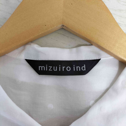 ミズイロインド mizuiro ind フロッキー ドットプリント ハーフスリーブシャツ レディース