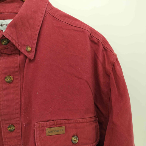 カーハート Carhartt 90S 革ロゴタグ ボタンダウン ワークシャツ メンズ import:L