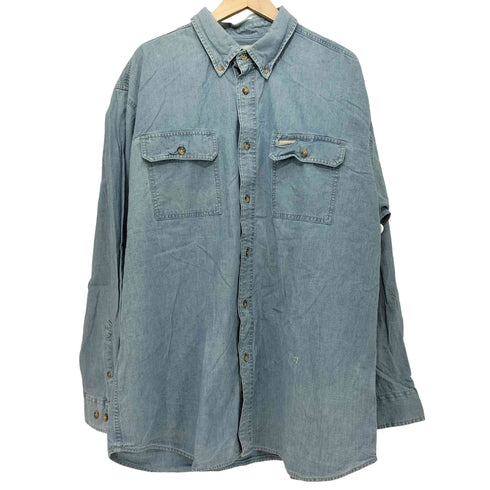 カーハート Carhartt 90S オーバーサイズ デニム ボタンダウンワークシャツ メンズ import:XL